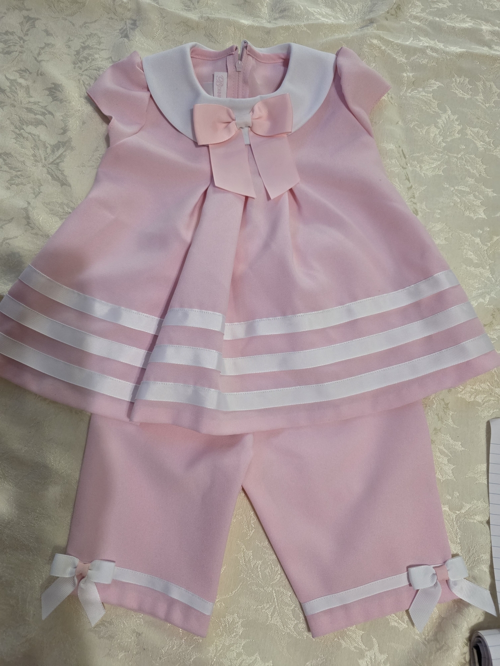 Bonnie Jean Pink and White Girls Two-Piece Set